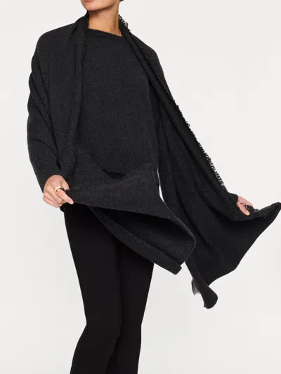 Brochu Walker The Cashmere Fringe Wrap In Dk Charcoal