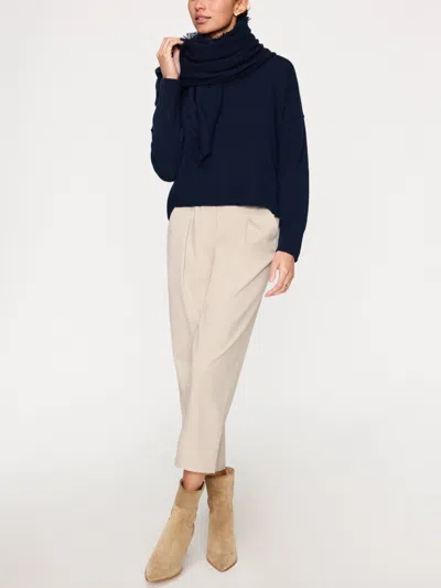 Brochu Walker The Cashmere Fringe Wrap In Navy