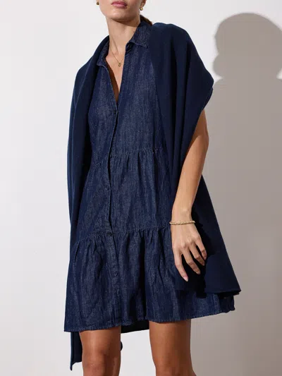 Brochu Walker The Cashmere Fringe Wrap In Navy