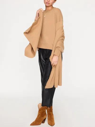 Brochu Walker The Cashmere Fringe Wrap In Camel Mélange