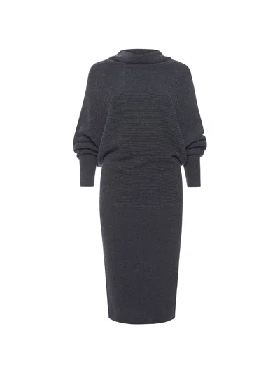 Brochu Walker The Clede Sweater Dress In Dark Charcoal Mélange