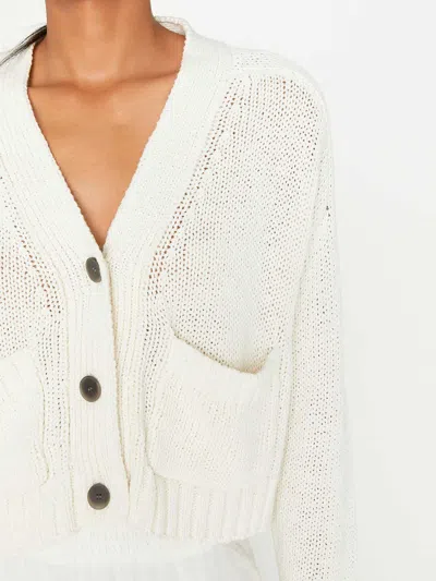 Brochu Walker The Cropped Cardigan In Salt White
