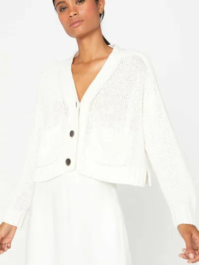 Brochu Walker The Cropped Cardigan In Salt White
