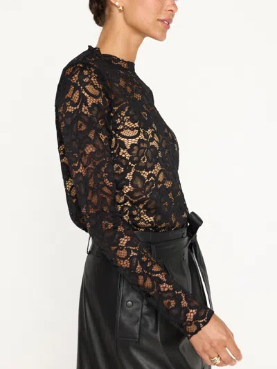 Brochu Walker The Donne Floral Lace Top In Black Onyx