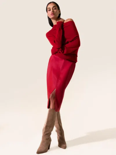 Brochu Walker The Esme Skirt In Crimson