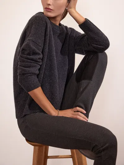 Brochu Walker The Everyday Cashmere Bright Crew In Dk Charcoal