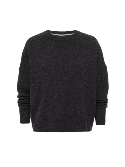 Brochu Walker The Everyday Cashmere Bright Crew In Dk Charcoal