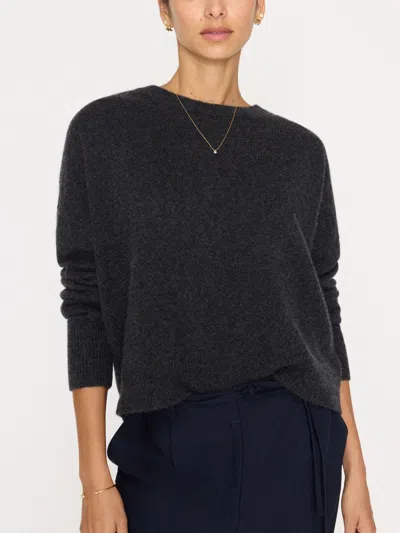 Brochu Walker The Everyday Cashmere Bright Crew In Dk Charcoal