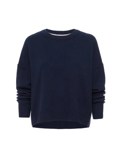 Brochu Walker The Everyday Cashmere Bright Crew In Navy