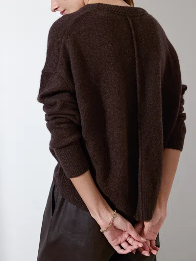 Brochu Walker The Everyday Cashmere Bright Crew In Carob Mélange