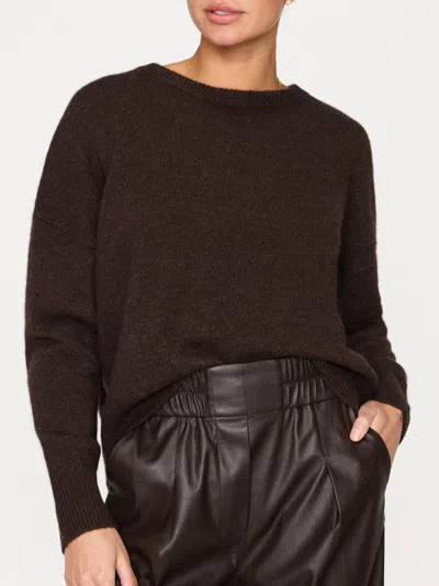 Brochu Walker The Everyday Cashmere Bright Crew In Carob Mélange