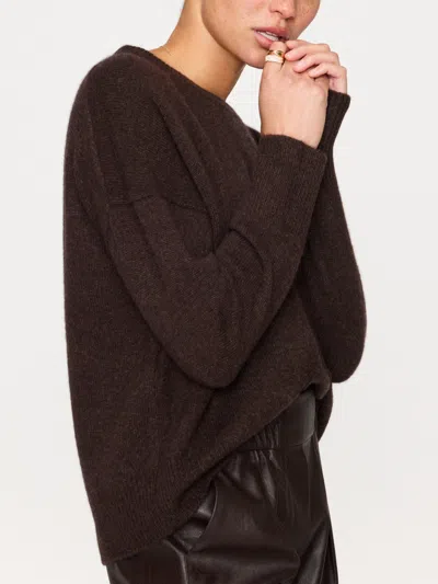 Brochu Walker The Everyday Cashmere Bright Crew In Carob Mélange