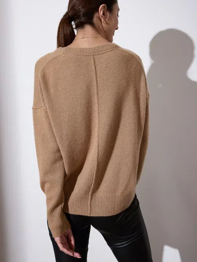 Brochu Walker The Everyday Cashmere Bright Crew In Camel Mélange