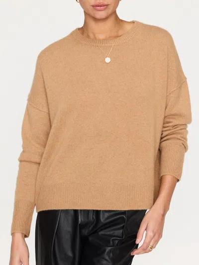 Brochu Walker The Everyday Cashmere Bright Crew In Camel Mélange