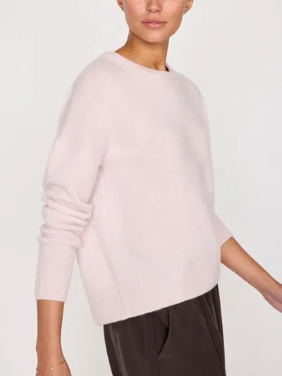 Brochu Walker The Everyday Cashmere Bright Crew In Rose Quartz