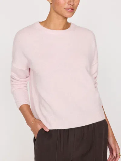 Brochu Walker The Everyday Cashmere Bright Crew In Rose Quartz