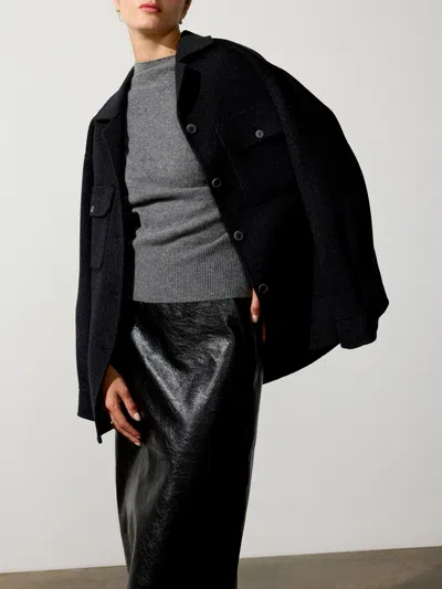 Brochu Walker The Ezra Shirt Jacket In Dark Charcoal Mélange