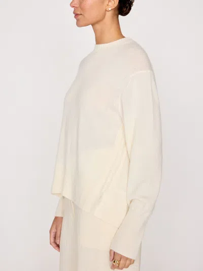 Shop Brochu Walker The Fenton Crewneck Fringe Sweater In Almond
