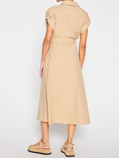Brochu Walker Fia Belted Short-sleeve Poplin Midi Shirtdress In Sahara