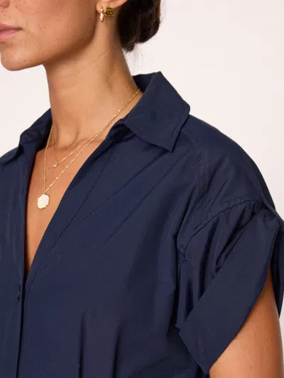 Brochu Walker Fia Striped Linen-cotton Midi Shirtdress In Navy