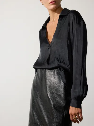 Brochu Walker The Hailee Blouse In Black Onyx