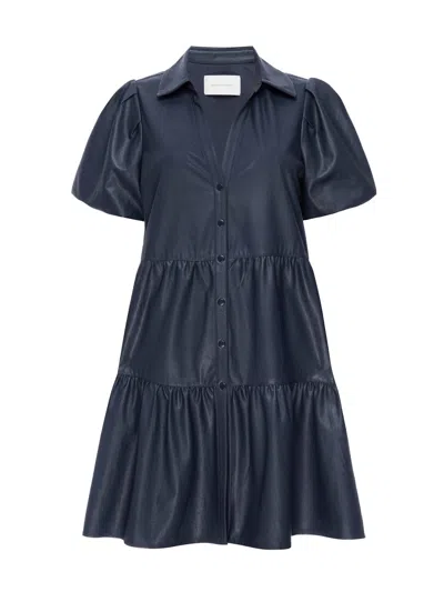 Brochu Walker The Havana Vegan Leather Mini Dress In Admiral