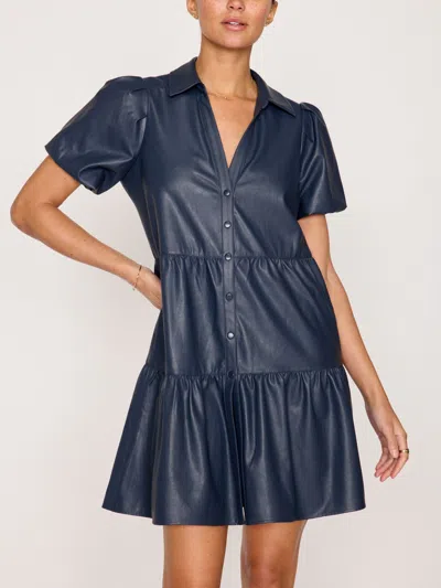 Brochu Walker The Havana Vegan Leather Mini Dress In Admiral