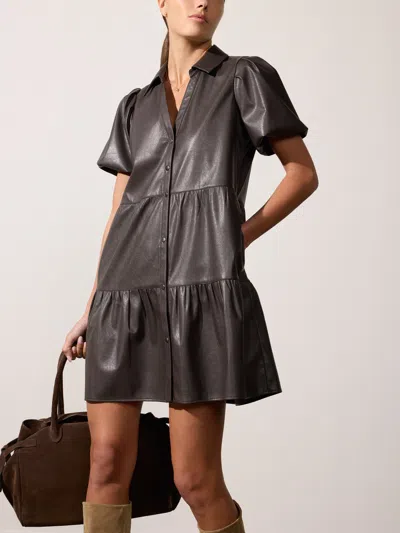 Brochu Walker The Havana Vegan Leather Mini Dress In Timber