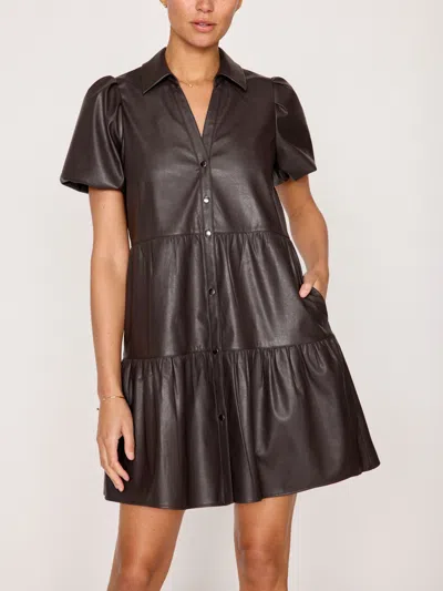 Brochu Walker The Havana Vegan Leather Mini Dress In Timber