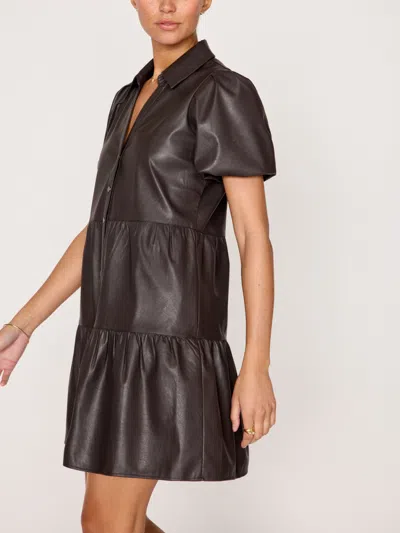 Brochu Walker The Havana Vegan Leather Mini Dress In Timber