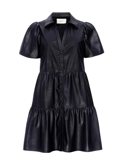 Brochu Walker The Havana Vegan Leather Mini Dress In Black Onyx