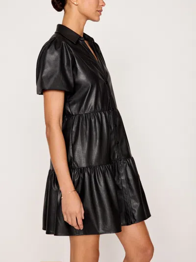 Brochu Walker The Havana Vegan Leather Mini Dress In Black Onyx