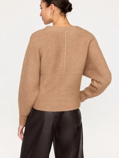 Brochu Walker The Hughes Wrap Front Sweater In Camel Mélange