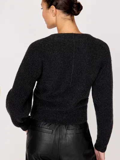Brochu Walker The Hughes Wrap Front Sweater In Graphite Mélange