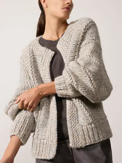 Brochu Walker The Illia Handknit Cardigan In Stone Combo