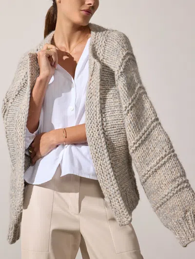 Brochu Walker The Illia Handknit Cardigan In Stone Combo