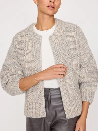 Brochu Walker The Illia Handknit Cardigan In Stone Combo