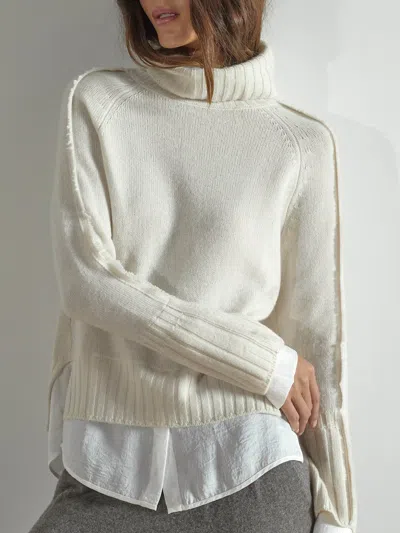 Brochu Walker The Jolie Fringe Layered Looker In Linen With White Underlayer