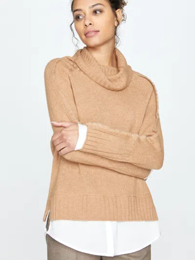 Brochu Walker The Jolie Fringe Layered Looker In Camel With White Underlayer
