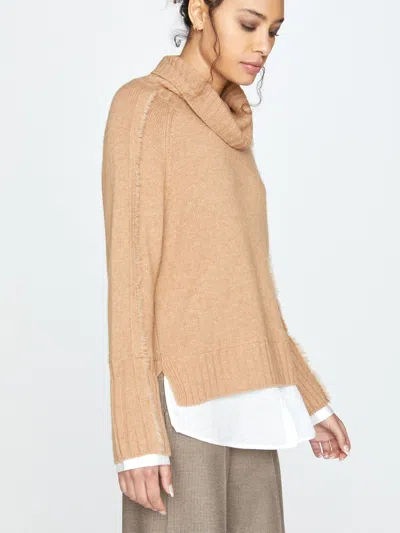 Brochu Walker The Jolie Fringe Layered Looker In Camel With White Underlayer