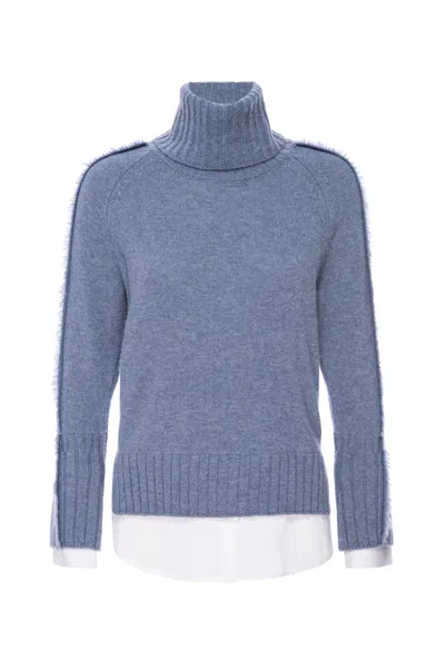 Brochu Walker The Jolie Fringe Layered Looker In Celeste Blue W/ White Underlayer