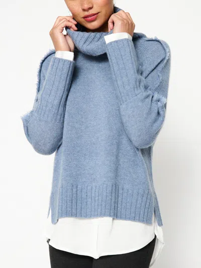 Brochu Walker The Jolie Fringe Layered Looker In Celeste Blue W/ White Underlayer