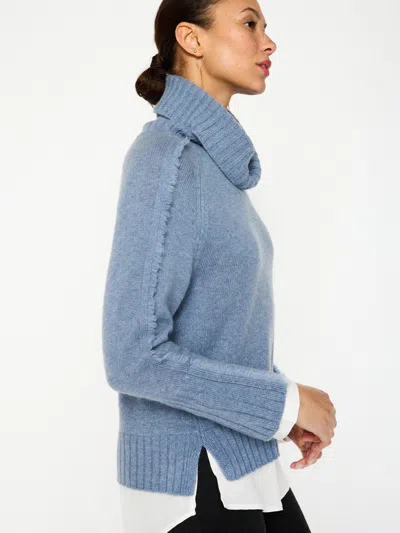 Brochu Walker The Jolie Fringe Layered Looker In Celeste Blue W/ White Underlayer