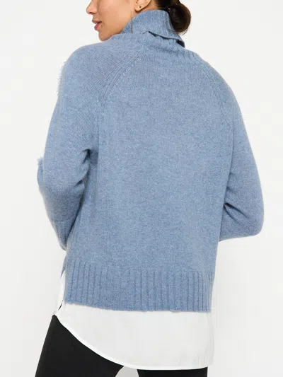 Brochu Walker The Jolie Fringe Layered Looker In Celeste Blue W/ White Underlayer