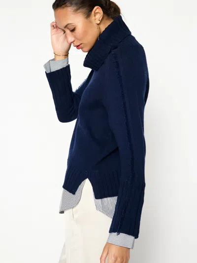 Brochu Walker The Jolie Fringe Striped Layered Looker In Navy W/ Stripe Woven