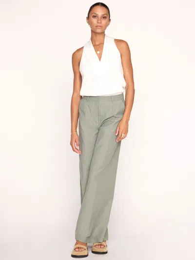 Brochu Walker Joya Pleated High-rise Wide-leg Pants In Agave