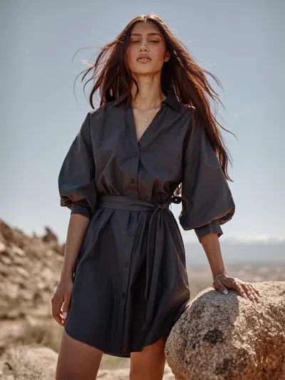 Brochu Walker The Kate Belted Dress In Washed Black