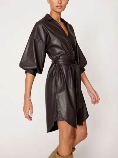 Brochu Walker The Kate Belted Vegan Leather Dress In Timber