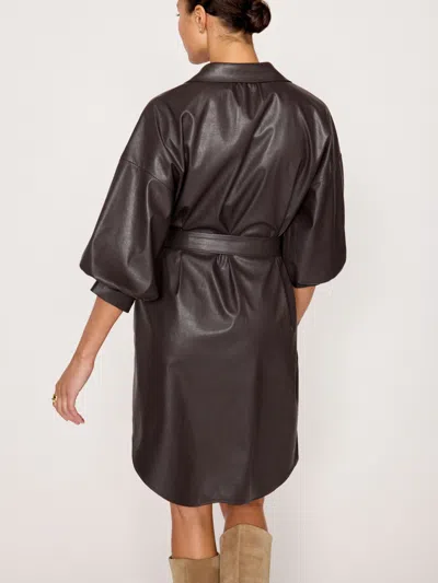 Brochu Walker The Kate Belted Vegan Leather Dress In Timber