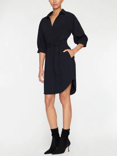 Brochu Walker The Kate Crepe Belted Dress In Black Onyx